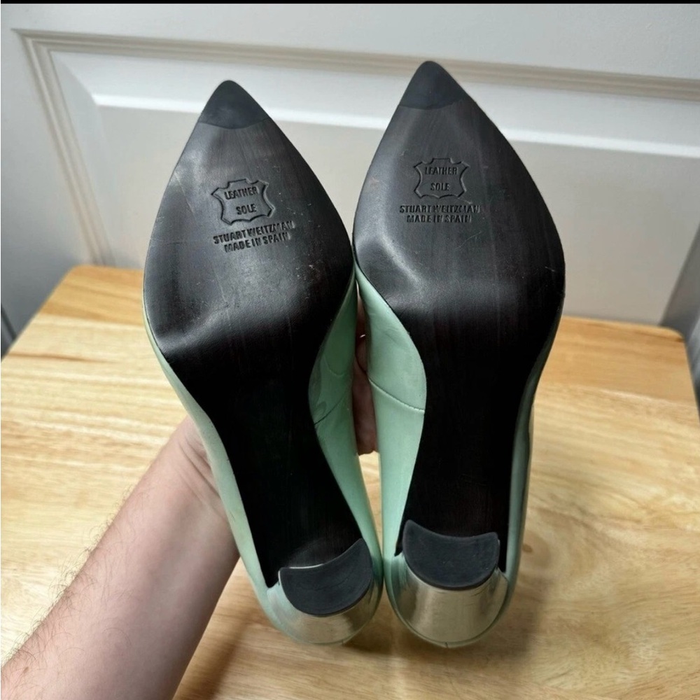 Stuart Weitzman Mint Green Patent Heels - Picture 9 of 9